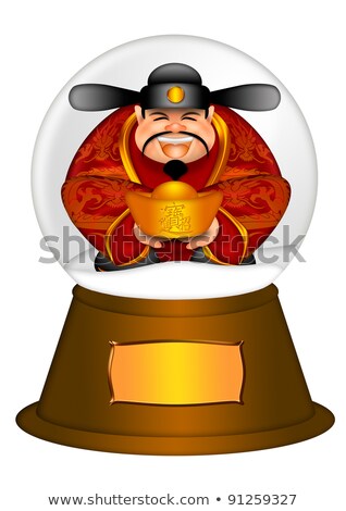 Stock fotó: Chinese Money God In Water Snow Globe