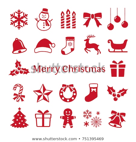 Stok fotoğraf: Cartoon Vector Christmas Icons