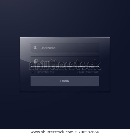 Stok fotoğraf: Login Template Design In Glass Style And Dark Theme