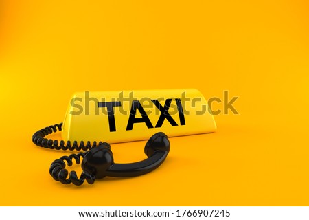 Stockfoto: Taxi Sign With Telephone Handset 3d