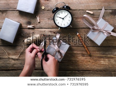 Сток-фото: Christmas Alarm Clock And Gift Boxes