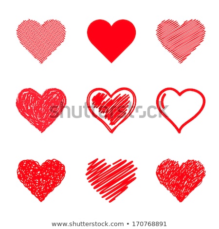 Valentine Heart Sign Set Red Color [[stock_photo]] © iktash