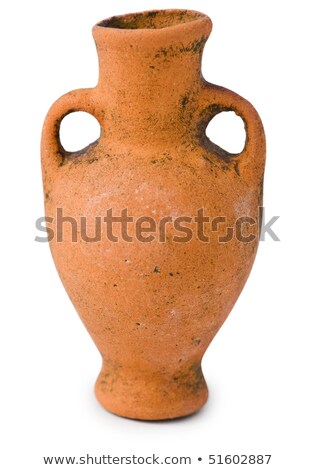 Ancient Miniature Clay Amphora On White Background Stockfoto © pzAxe