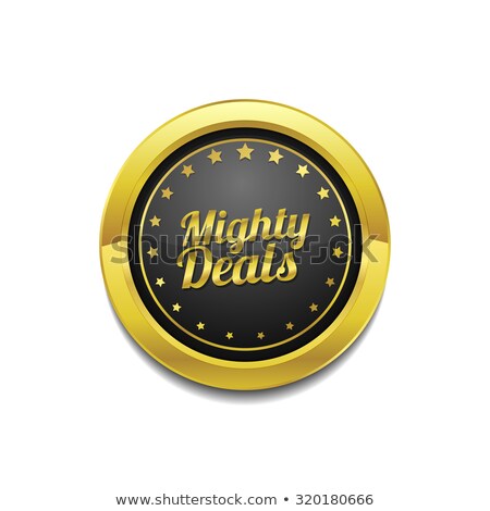 Foto stock: Mighty Deals Golden Vector Icon Button