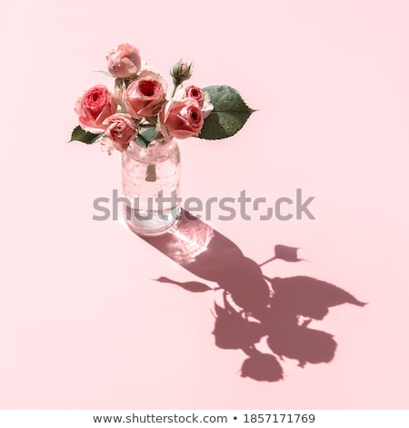 Сток-фото: The Glass Of Transparent Water With Reflex And Shadows On A Blue Paper Background