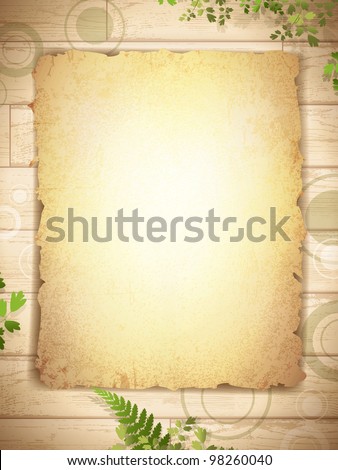 Foto stock: Grunge Paper For The Invitation With Ancient Floral Background