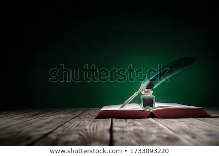 Stock photo: Nib Pen On Old Book With Copy Space