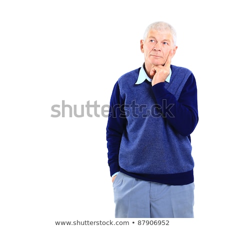 Stock fotó: Portrait Of A Lost Businessman Against A White Background