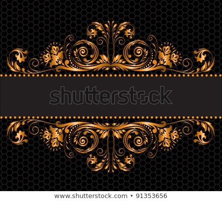 Background Frame With A Horizontal Band With Gold Ornament Imagine de stoc © Oksvik