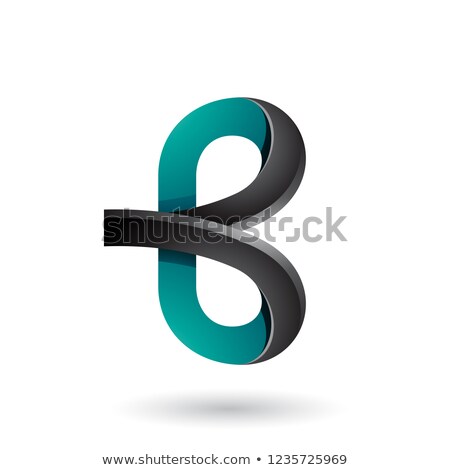 Stock photo: Black And Green Bold Curvy Letter B Vector Illustration