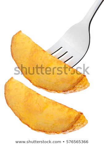 商業照片: Fried Potato Slice On Fork Paths