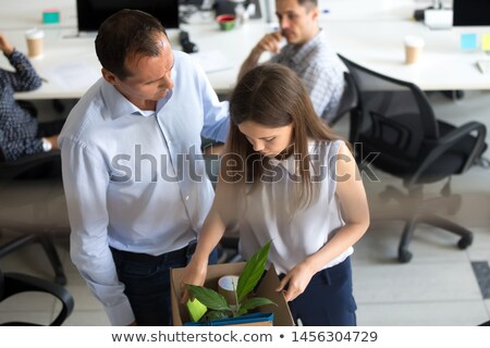 ストックフォト: Worried Office Manager Being Finished