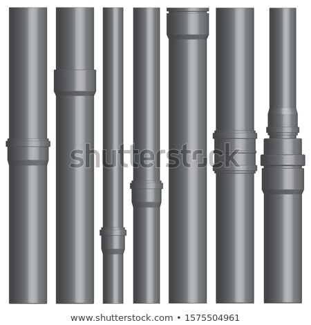 Сток-фото: Set Of Various Plastic Pipes With Connectors Vector Illustration
