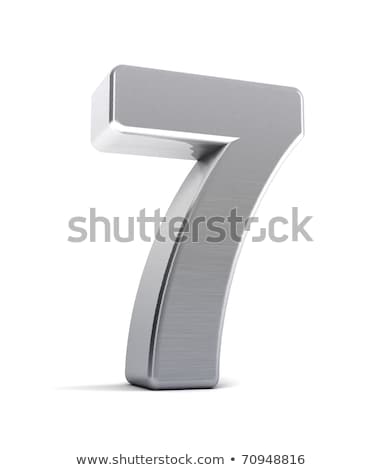 Stock foto: Brushed Metal Font Number 7 Seven 3d