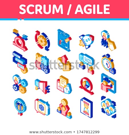 Scrum Agile Isometric Icons Set Vector Foto stock © pikepicture