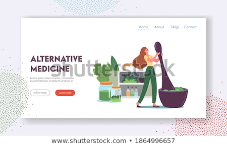 Stockfoto: Homeopathy Concept Landing Page