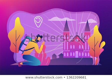 Stock foto: Christian Pilgrimages Abstract Concept Vector Illustration