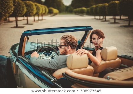 ストックフォト: Lady In A Luxury Car