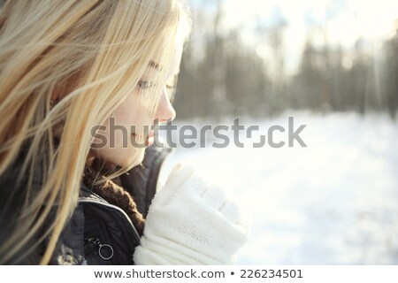 Stok fotoğraf: Attractive Fashion Blond Girl In Park