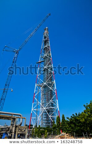 Stockfoto: Flare Burning Gas At Refinery Plant