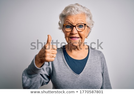 Stok fotoğraf: Senior Caucasian Hands Thumbs Up Gesture
