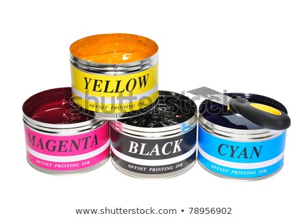 Stock foto: Tubs Of Process Printing Inks