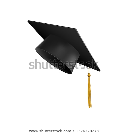 Zdjęcia stock: Tossing Of Graduation Cap - Black Mortarboard