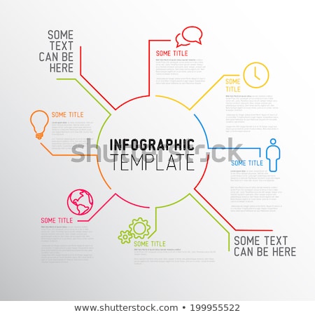 Stock foto: Modern Infographic Report Template Made From Lines