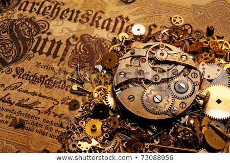 Foto stock: Money And Antique Watch