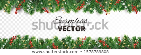 Foto stock: Intas · de · borde · de · navidad · y · acebo