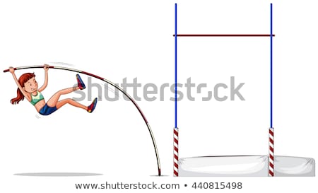 Stock photo: Woman Athlete Doing Pole Vault