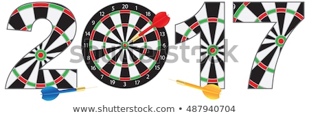 ストックフォト: 2017 New Year Number Outline Dartboard