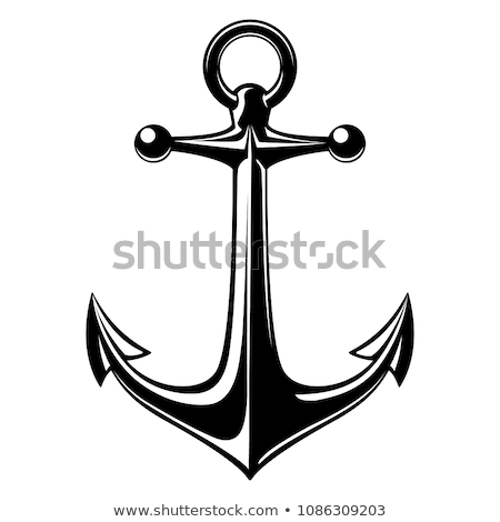 Stok fotoğraf: Simple Black Ships Anchor Silhouette