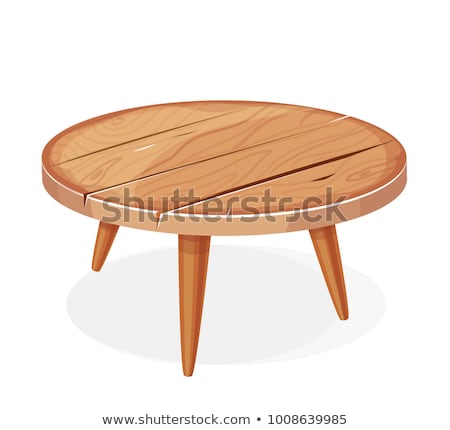 ストックフォト: Brown Wood Coffee Table Vector Illustration