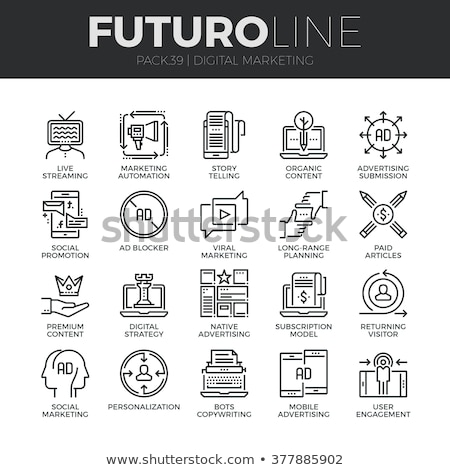 Stok fotoğraf: Laptop Screen With Integrated Content Strategy Concept