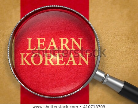 Stock foto: Learn Korean Through Loupe On Old Paper