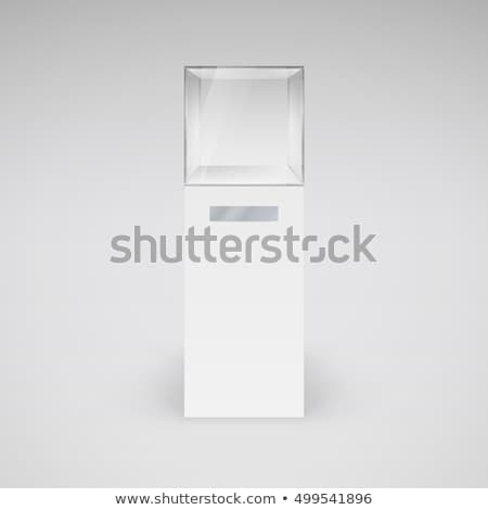 Stok fotoğraf: White Empty Glass Showcase