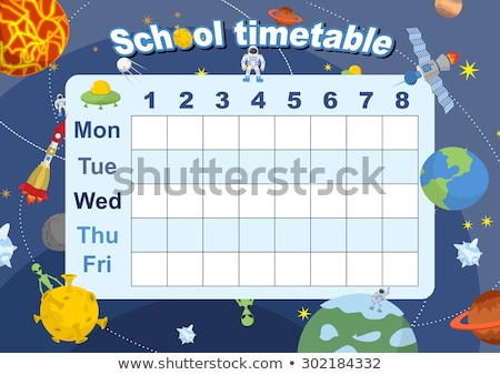 Zdjęcia stock: Schedule School Timetable On Theme Of Space And Galaxy Vetkor