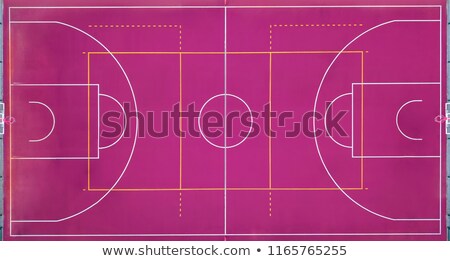 Basketball Court With Players And Ball Sports Game In Basketball View Strictly From Above With The Stockfoto © artjazz