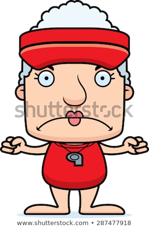 Zdjęcia stock: Cartoon Angry Lifeguard Woman