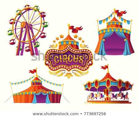 ストックフォト: Fun Fair Scene White Background