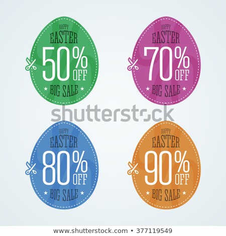 Foto stock: Easter Sale Banners With Eggs - Promotion Coupons With Stickers And Discount