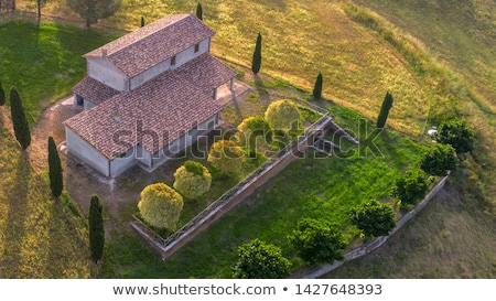 [[stock_photo]]: Old Cottage In The Field At Sunset