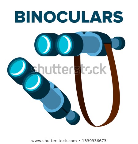 Stok fotoğraf: Binoculars Icon Vector With Strap Isolated Flat Cartoon Illustration