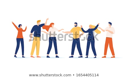 Foto stock: Businessmen Discuss Social Network News Social Networks Chat Dialogue Speech Bubbles Flat Vecto