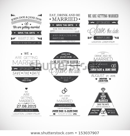 Сток-фото: Wedding Postcard Or Invitation Newlyweds Vector