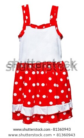 Small Red Polka Dot Dress For Girls On White Stockfoto © pzAxe