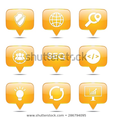 Foto d'archivio: Seo Internet Sign Square Vector Yellow Icon Design Set 2