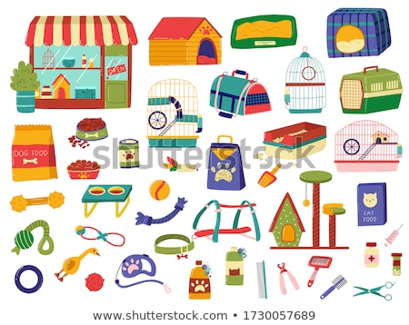 Stockfoto: Pet Shop Items Collection Vector Illustration