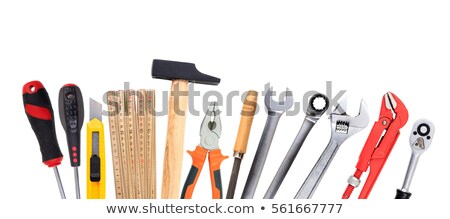 Сток-фото: Wrench And Screwdriver On White Background